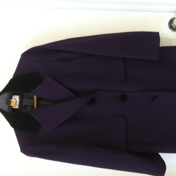 VTG MDP Deep Eggplant Wool Long Coat - Picture 2 of 16
